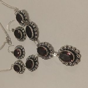 Amethyst necklace and earrings